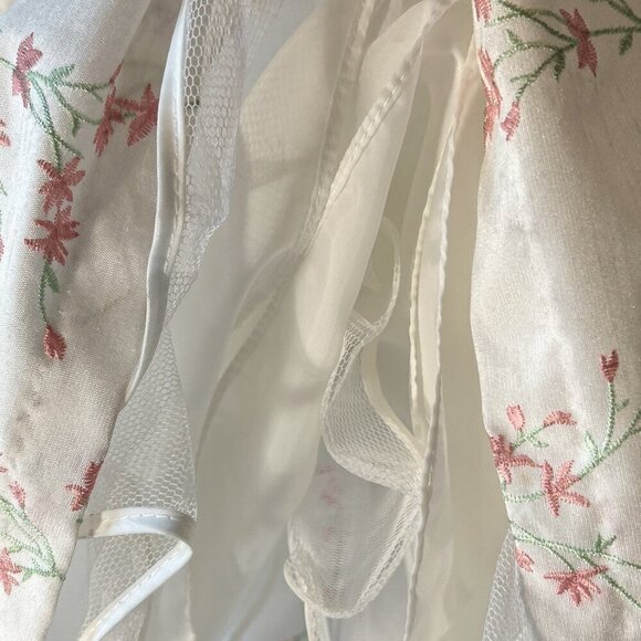 Cherokee SZ 5T Ivory Satin Pink Embroidered Formal Party Easter Church Dress - Picture 7 of 10